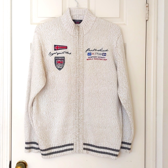 NWOT. Paul & Shark Vintage Yachting Men full-zip cardigan sweater